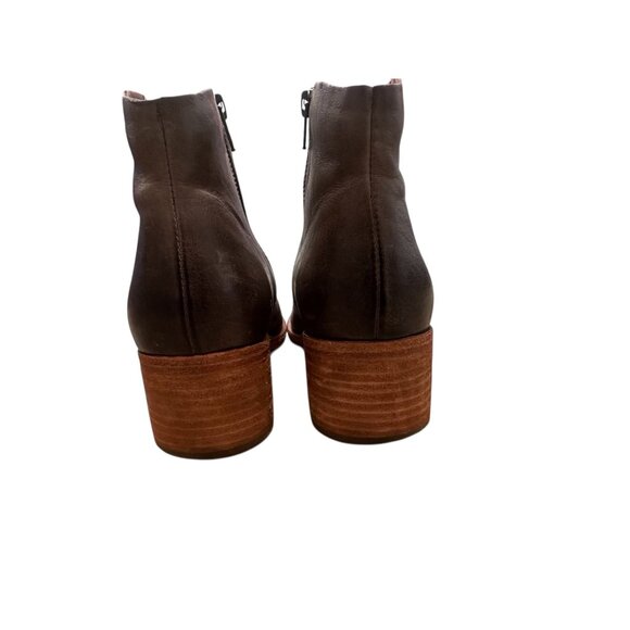 Kork Ease Casper Western Ankle Boots Womens 9 Brown Leather Bohemian Cowgirl Zip - Picture 11 of 14